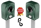 Set Of 2 Pestbye® Battery Operated Cat Repellent V2 - Easy To Use Ultrasonic Cat Scarer with HyperResonance Frequency ()