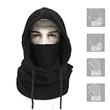 A forest Thermal Balaclava Face Mask Outdoor Sports Mask Hood Hat, Black