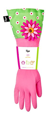 Vigar von Addis Flower Power Handschuhe, grün/pink - 3