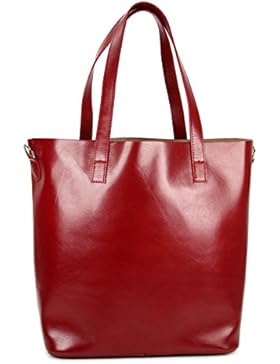 BELLI ital. Designer Leder Handtasche Shopper - schwarz | braun | rot | cognac - Farbauswahl - 32x36x15 cm (B...