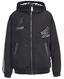 Ideale Bewegungsfreiheit Gulliver Jungen Schwarze Herbst Winter Jacke mit Kapuze Leder Stickereien 158cm