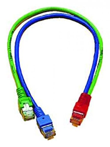 Preisvergleich Produktbild Homeway Y-Kabel ISDN / LAN 1m grün / blau