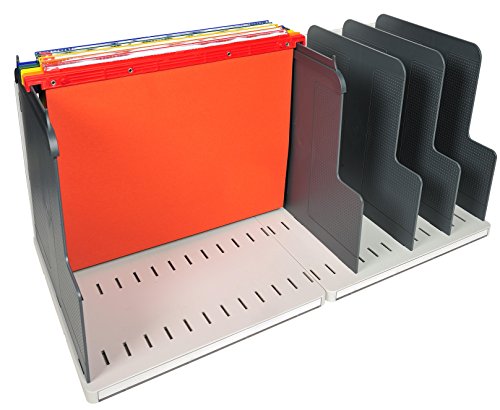 Exacompta Modulotop - Clasificador vertical con 5 separadores y 5 carpetas colgantes color gris luz y gris oscuro Exacompta Modulotop - Clasificador vertical con 5 separadores y 5 carpetas colgantes color gris luz y gris oscuro