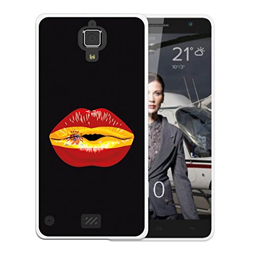 WoowCase Funda Hisense C20 King Kong II 4G   Hisense C20 King Kong II 4G   Funda Silicona Gel Flexible Labio Bandera Espa  a  Carcasa Case TPU Silicona - Transparente
