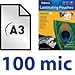 Produktbild 100x DIN A3, 100 mic, Laminierfolie Fellowes, 2x 100mic, Klar, durchsichtig, glänzend 100, Laminiertaschen, 53512