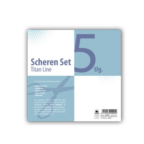 King S990 Multi-Scherenset 5 – teilig mit Titanbeschichtung, Pastellfarben, türkis / blau - 2