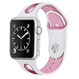 BZLine Armband | Weiches Silikon Uhrenarmband | Für Apple iWatch Series1 2 3 38mm 42mm | Schnellspanner | Passt für 5.5'-6.7' Handgelenk | 10 Farben (38 mm, I)