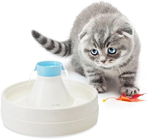 shanzhizui Pet cat Dog water dispenser Automatic circulation Drinking device Mute Filter cotton flowing water, blue