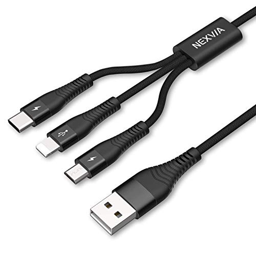 3 en 1 Multiple C ble de Chargeur NEXVIA 1 2M Multi C ble de Chargement en Nylon Tress avec Adaptateur Lightning Micro USB Type C Connecteur pour reviews 3 en 1 Multiple C ble de Chargeur NEXVIA 1 2M Multi C ble de Chargement en Nylon Tress avec Adaptateur Lightning Micro USB Type C Connecteur pour
