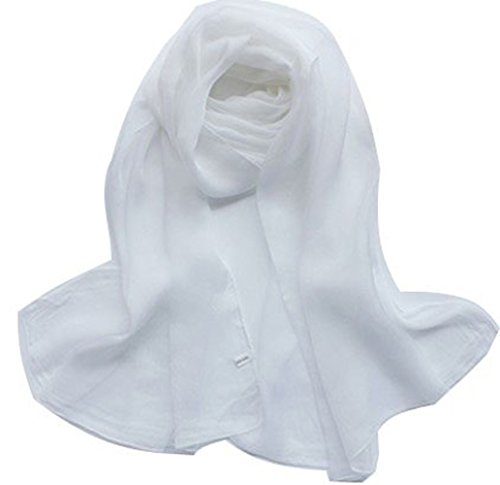 Pure white Ladies Chiffon Silk Shawl Scarves, 200 * 65 cm