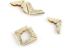 ‎EJOYOUS 100 Stücke Bronze Metall Buch Eckenschützer Wachen, Buch Album Retro Stil Dreieck Ecke Protector Kit, für DIY Scrapbooking Bildalbum Menüs Memory Book Tagebuch Corner Protecting, Golden Gelb