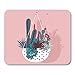 Produktbild Gaming Mauspads, Gaming Mouse Pad Cactus Flower and Aloe Vera in Pots Pink of Cacti 11.8"x 9.8" Decor Office Nonslip Rubber Backing Mousepad Mouse Mat