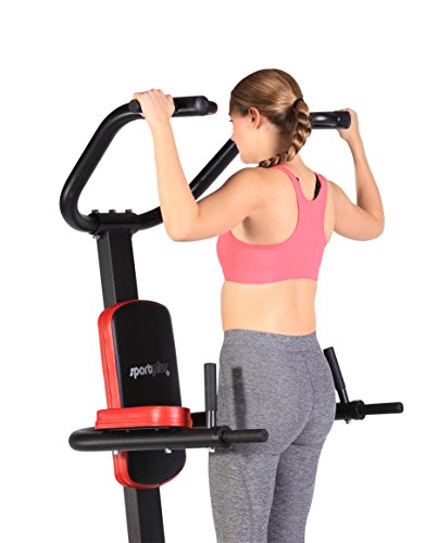 SportPlus Power Tower mit klappbaren Dips-Griffen, Klimmzugstange und Liegestützgriffen, für zahlreiche Muskeltrainingsmöglichkeiten, Heavy-Duty Stahlrohrrahmen, SP-HG-014 - 7