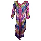 Indiatrendzs Women's Dresses Rayon Tie Dye Printed Full Sleeve Maxi Dress (Chest 50)