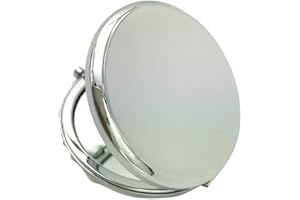Steellwingsf Mini miroir de maquillage portable rond en métal uni miroir de poche pop-up double face argenté