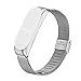 Produktbild bloatboy Metallgehäuse Edelstahl Ersatz Uhrenarmband Für Xiaomi Mi Band 4 Watch, Mode Smart Watch Handschlaufe Magnetverschluss Uhrenarmband (Silber)