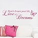 Produktbild Träume nicht dein Leben Lebe deine Träume Wandaufkleber Schlafzimmer Dekoration Adesivo De Paredes Vinyl Abziehbild Wandkunst Aufkleber 100X26 cm