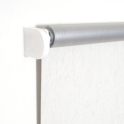 HOMELIA Thermo Spring- bzw. Schnapprollo „Made in Germany“ / Verdunklung mit silberner Thermo-Beschichtung / 082 x 180 leinen silber / Wand-und Deckenmontage - 2