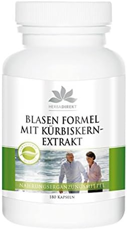 Herbadirekt Bladder formula with pumpkin seed extract, vegan, 180 capsules