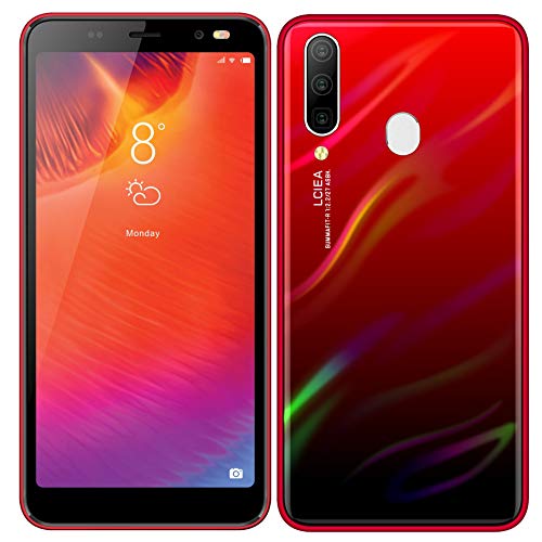 Móviles y Smartphones Libres,HyRich® Android GO Teléfono Móvil Libre (MTK6572, 5.5 Pantalla HD LCD, 1GB RAM+4GB ROM, 5.0MP Cámaras, Dual SIM) (A60 Rojo)