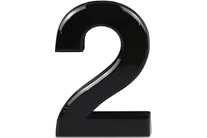 RUBIGO Black Door Numbers Stick On, 0-99, Letters A, B, C, D, 3'' House Numbers Self Adhesive Stickers, For Doors, Mail Boxes, Hotel Rooms (2)