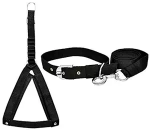 Dog Harness and Leash, Collar. (Large, Black)