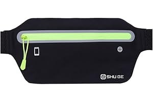 FFWTPY Riñonera Running Deportiva para Mujer Hombre Impermeable Cinturón para Correr Riñonera con Auriculares Bolsillos y Tiras Reflectantes para Caminar Fitness Viaje Actividades al Aire Libre