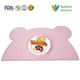 RayMoon Baby Rutschfest Bär Form aus Silikon Platzdeckchen Tischmatten Tischset Babygeschirr