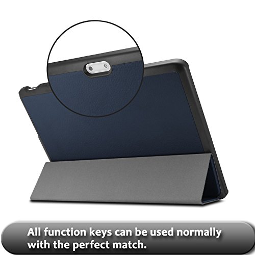 YunTab 3G Tablet 10.1 Zoll/ACEPAD A101 (10.1″) TABLET PC Hülle Case, Infiland Ultra Dünn Tri-Fold Muschel PU Leder Schlank Superleicht Ständer Shell Cover Schutzhülle Etui Tasche für 10.1″ Android Tablet-PC Inklusive XIDO X111, 10 Zoll Tablet Pc(25,7 cm), Artizlee 10 Zoll (10.1″) Tablet PC ATL-21L 1280×800, XIDO Z120/3G Tablet Pc 10 Zoll(Überprüfen Sie bitte die Details der kompatibelen Tablet-Modell-Liste in Produktbeschreibung)(Dunkleblau) - 8