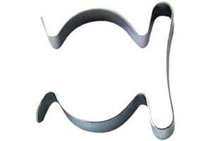 MERRIWAY Bulk Hardware BH04494 Clip a Molla Porta-Utensili, Base Larga, in Acciaio Elastico, 16 mm, Bianco, Set di 10