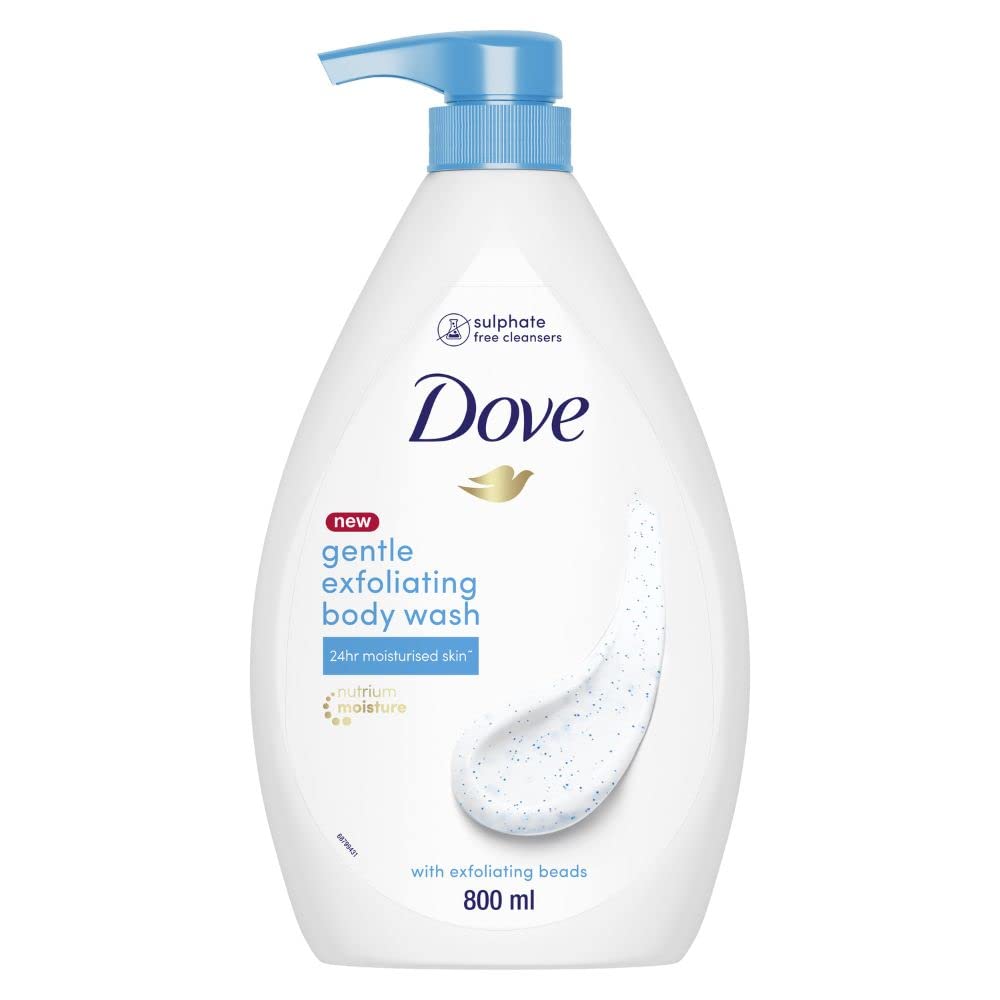 Dove Gentle Exfoliating Nourishing Body Wash, Mild Cleanser Moisturizes Skin, Balances PH, For All Skin Type, 800 ml (Packagi