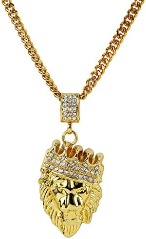 CACTUS88 Fashion Gold Plated Exaggerate Crystals Lion Style Pendent Necklace