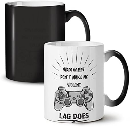Tilted from Lag Color Changing Mug, Gaming Cup - Large, Easy-Grip Handle, Heat Activated, Ideal for Coffee & Tea Drinkers, Made by Wellcoda