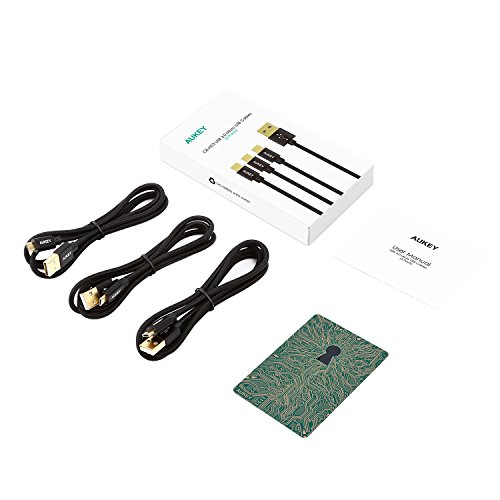 AUKEY Micro USB Ladekabel Nylon 1m*3 USB Kabel für Micro USB Geräte wie Akkus / Smartphone HUAWEI / Samsung / Sony Schwarz - 8