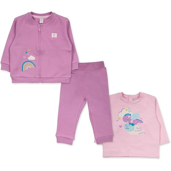 Conjunto De Punto Para Niña - Camiseta Y Legging Rosa Con Estampado De Flores (2 Piezas, Colección Besties)