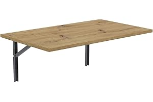 ‎AKKE AKKE Wandklapptisch für Küche Zimmer Wohnzimmer Kinderzimmer 100 cm x 60 cm, Wandtisch klappbar, Klappbarer Wandtisch Küchentisch Kindertisch, Klapptisch Klappschreibtisch Küche Artisan-Eiche