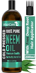 Wishcare Cold Pressed Neem Oil - 200 Ml - 100% Pure Wild Crafted - For Skin & Hair