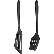 Set Da Cucina In Silicone: 2 Cucchiai Antiaderenti, Resistenti Al Calore (fino A 230°C) - Manico In Legno Di Faggio - Design Nordico - Utensili Multiuso Per Mescolare E Servire (Blu, Kaki, Crema)