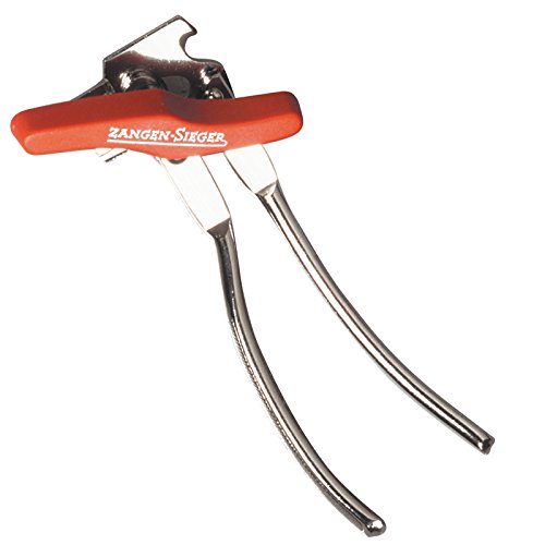 Westmark Zangendosenöffner mit Kapselheber, Länge: 15,5 cm, Stahl/Kunststoff, Zangen-Sieger, Silber/Rot, 10314470 - 2