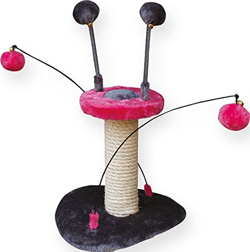 Preisvergleich Produktbild PeSoBo Kratzbaum pink / rosa grau Katzenspielzeug Angel Kratzspielzeug Katzen Spielzeug mini Kratzbaum