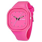 LCLrute Mode Trendy Gelee Uhr dynamische wasserdichte Silikon Paar Uhr Wasserdichte Sportuhr LED Digital Date Armbanduhr (Pink)