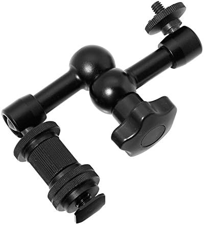 Kvalito 7" Articulating Magic Friction Arm for Hot Shoe Mounts to Work with LED Panel, DSLR Monitor Microphone Heavy Duty for mounting Camera Equipment HDMI LED Video lights.
