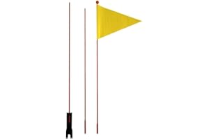 WATERALONE Bicycle Safety Flag Fiberglass Flag With 3×60cm Poles, Children Bike Accessories Cycling Handlebar Safety Triangular Flag Tear-Resistant Waterproof With Mounting Bracket For Cycling