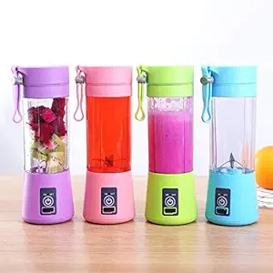 Eva CyberShop Portable Electric USB Juice Maker Juicer Bottle Blender Grinder Mixer, Rechargeable Bottle with 4 Blades (MULTI-COLOR)