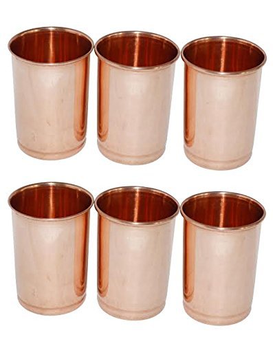 AVS Store rame bicchiere in vetro 100% rame puro bicchiere salute guarigione set di 6