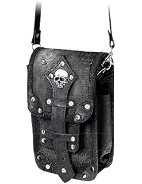 Alchemy Flugzeugtasche, aus Leder, Totenkopf-Design