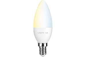 ‎LEPRO Lepro Alexa Glühbirnen E14 Smart LED Lampen, Dimmbar LED Kerzen, Wlan LED Birnen, Ersatz für 40W Glühbirne, kompatibel mit Alexa und Google Home, Kein Gateway erforderlich, 1 Pack