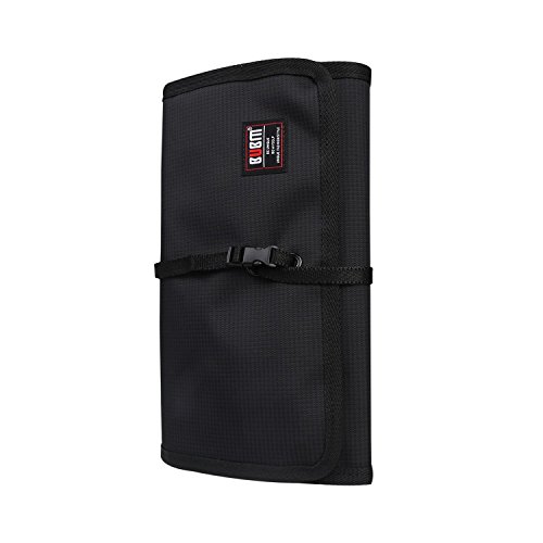 BUBM Neue Wrap Universaltasche Reisetasche für Elektronikzubehöre Elektronik Organizer wie iPad Mini, 3 Flächer, Schwarz - 2
