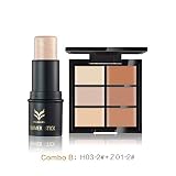 Weisy 6 Farbe Wasserdicht Concealer Primer + Highlight Stick Erwahnung Face Make-up Kombination
