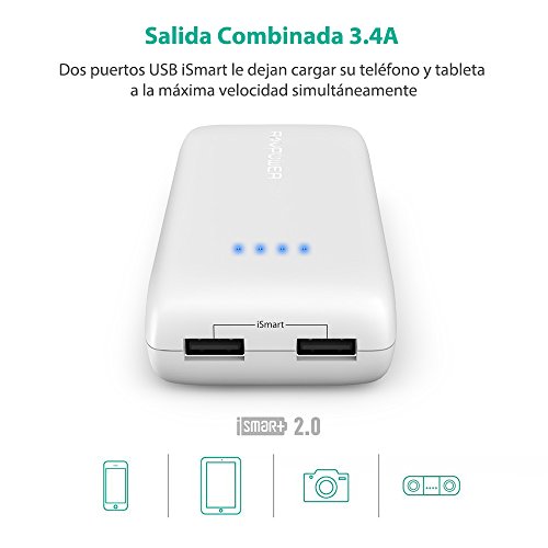 Bateria Externa 12000mAh RAVPower Tama o de Bolsillo Dual Salida 2 4A 2A Entrada Carga R pida con Tecnolog a iSmart 2 0 para Smartphone Tablet - Blanco reviews Bateria Externa 12000mAh RAVPower Tama o de Bolsillo Dual Salida 2 4A 2A Entrada Carga R pida con Tecnolog a iSmart 2 0 para Smartphone Tablet - Blanco